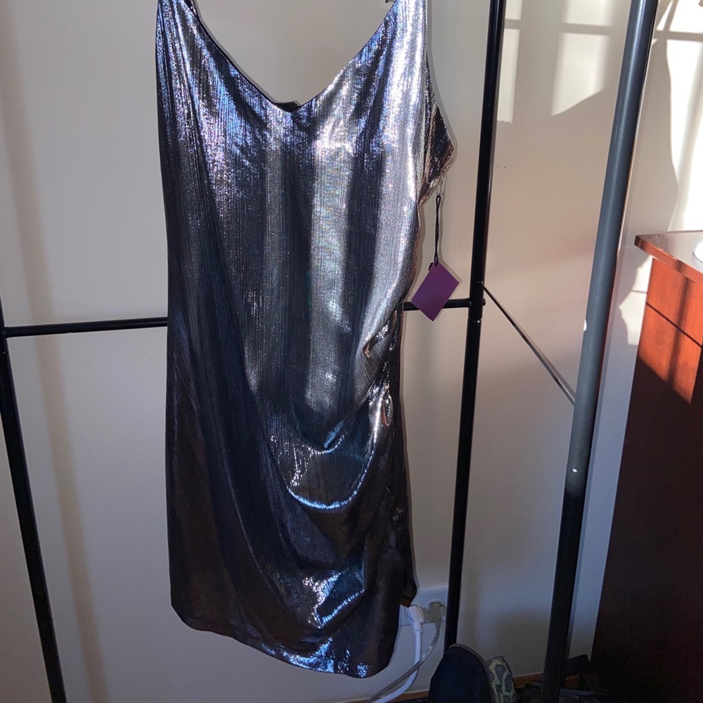 NWT Forever 21 shiny silver dress